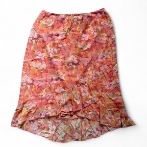 VTG Y2K Sigrid Olsen Lily Garden Pink Floral Rayon Skirt Women’s 1X NWT